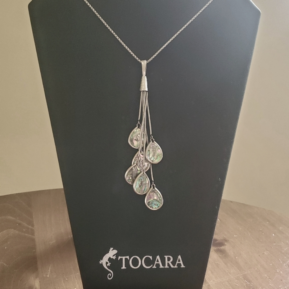 Abalone & Stailess Steel Necklace 32"